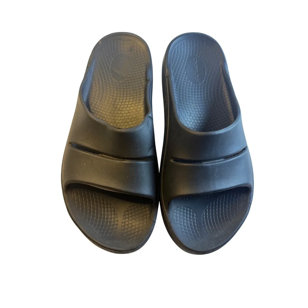 OOFOS OOahh Slide Sandal Black Recovery Footwear OOfoam Men 9 Women 11‎